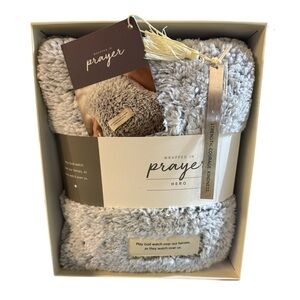 DEMDACO Hero Prayer Plush Throw Pillow 12x10 Gray | Faith Gift | NWT